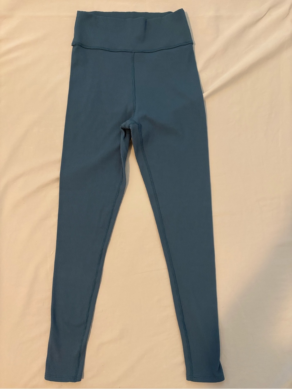 Abercrombie & Fitch Soft A&F Ribbed High Rise Leggings Women’s Medium Teal Blue